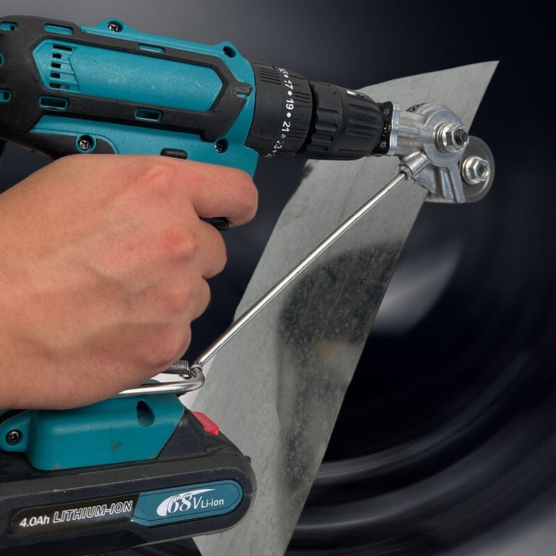 Sheet Metal Nibbler Drill Attachment Double Cutting Head