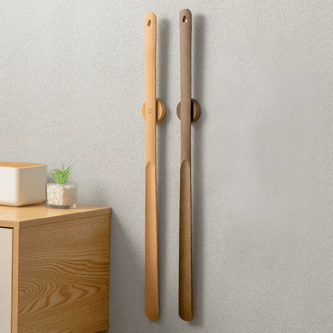 Shoe Horn Magnetic Ergonomic Natural Wood