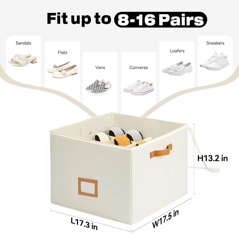 Shoe Organizer Adjustable Dividers & Clear Cover