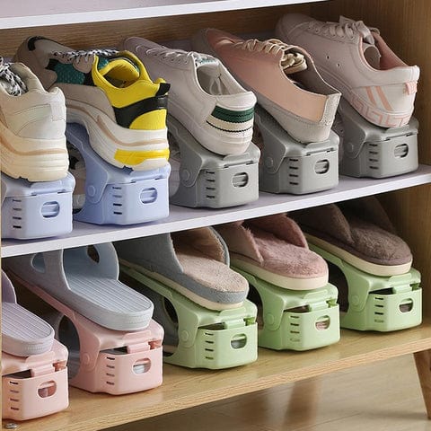 Shoe Organizer Height-Adjustable & Stackable Non-Slip Surface