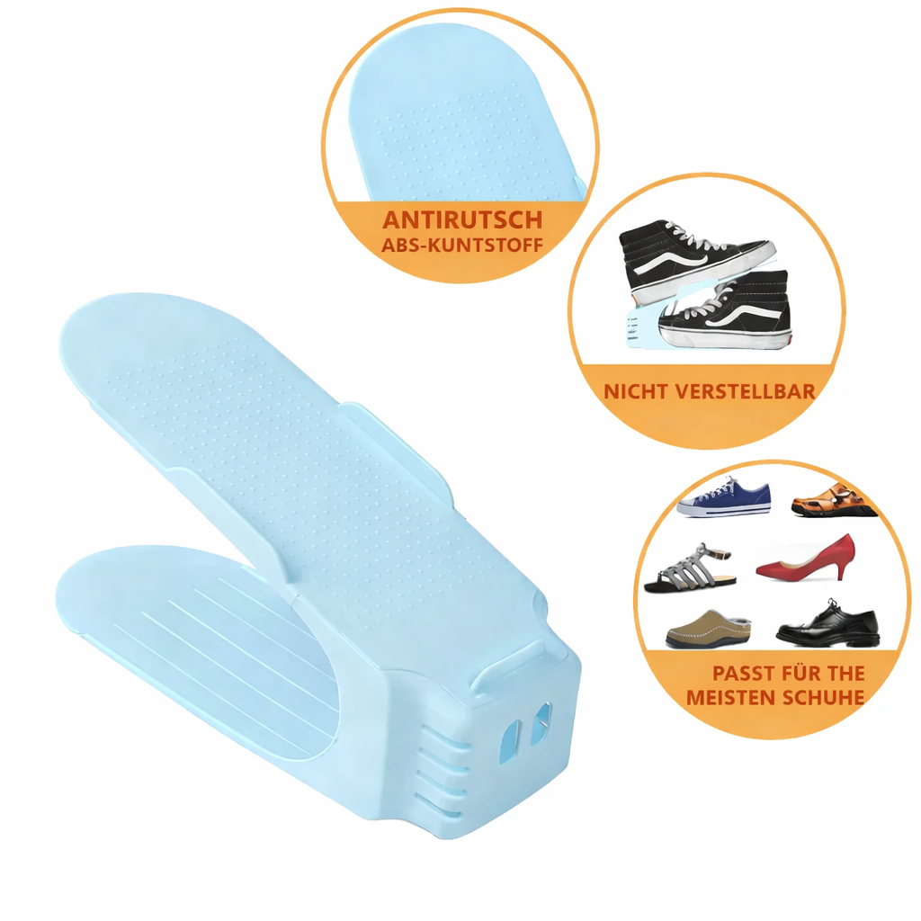 Shoe Organizer Height-Adjustable & Stackable Non-Slip Surface