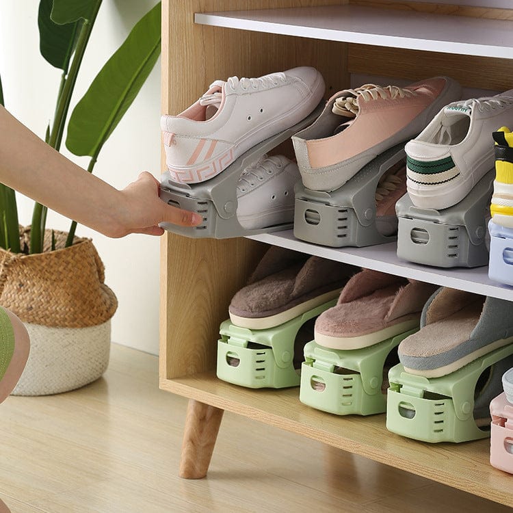 Shoe Organizer Height-Adjustable & Stackable Non-Slip Surface