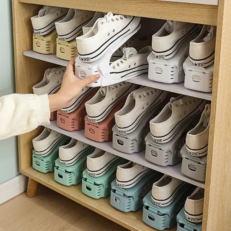 Shoe Organizer Height-Adjustable & Stackable Non-Slip Surface