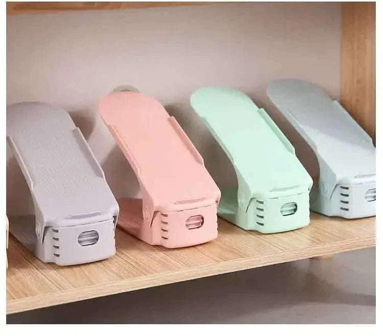 Shoe Organizer Height-Adjustable & Stackable Non-Slip Surface