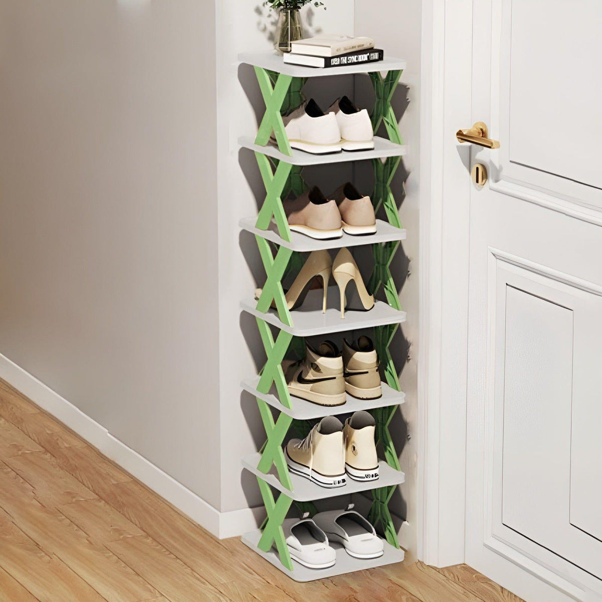 Shoe Rack Foldable Expandable 3-7 Tiers Tool-Free Assembly