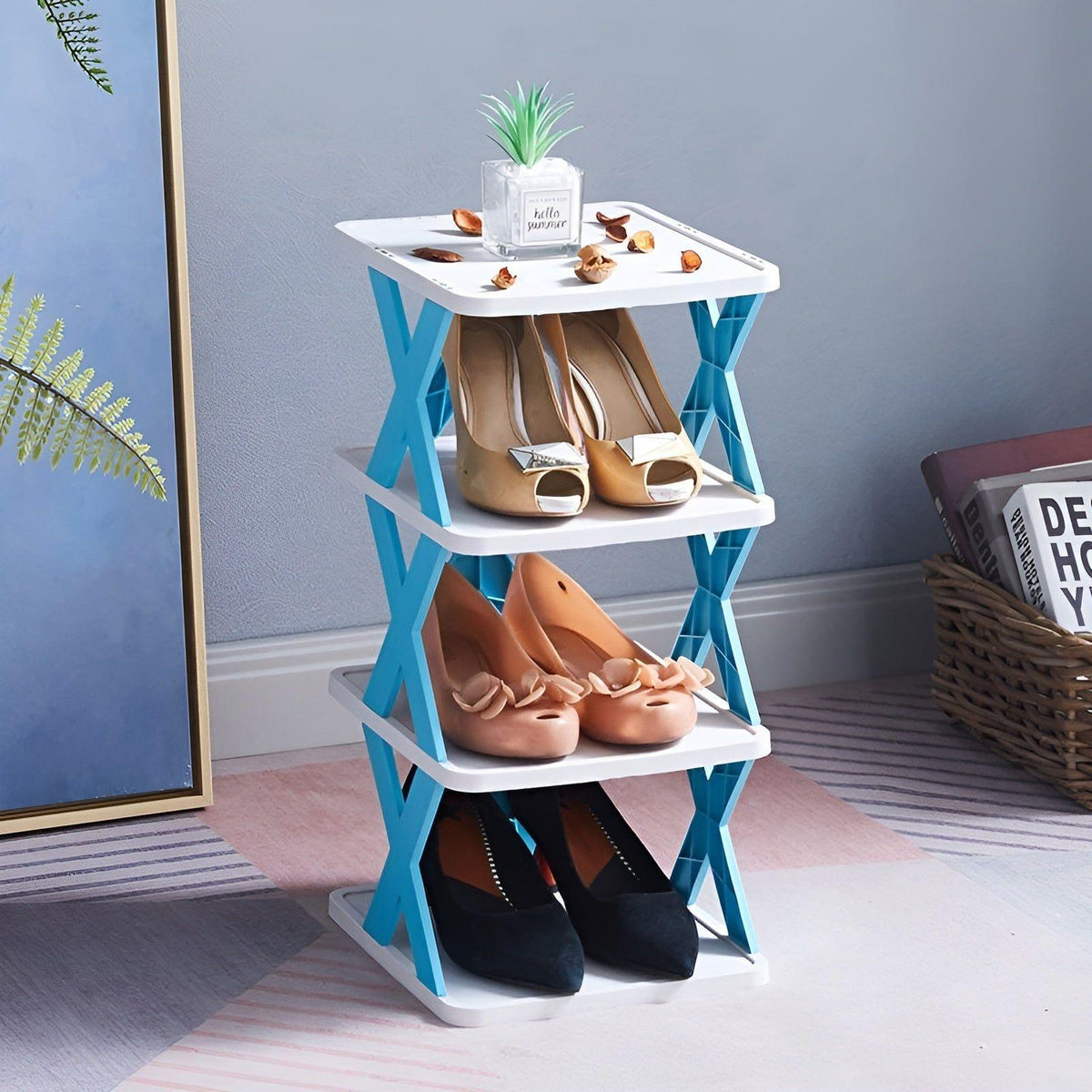 Shoe Rack Foldable Expandable 3-7 Tiers Tool-Free Assembly