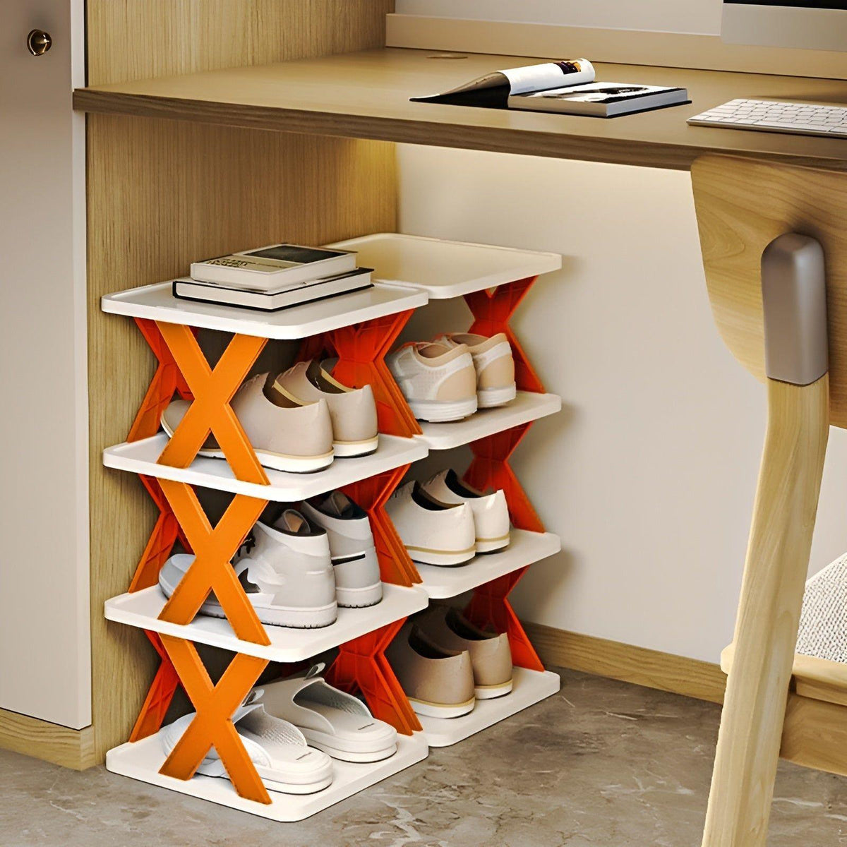 Shoe Rack Foldable Expandable 3-7 Tiers Tool-Free Assembly