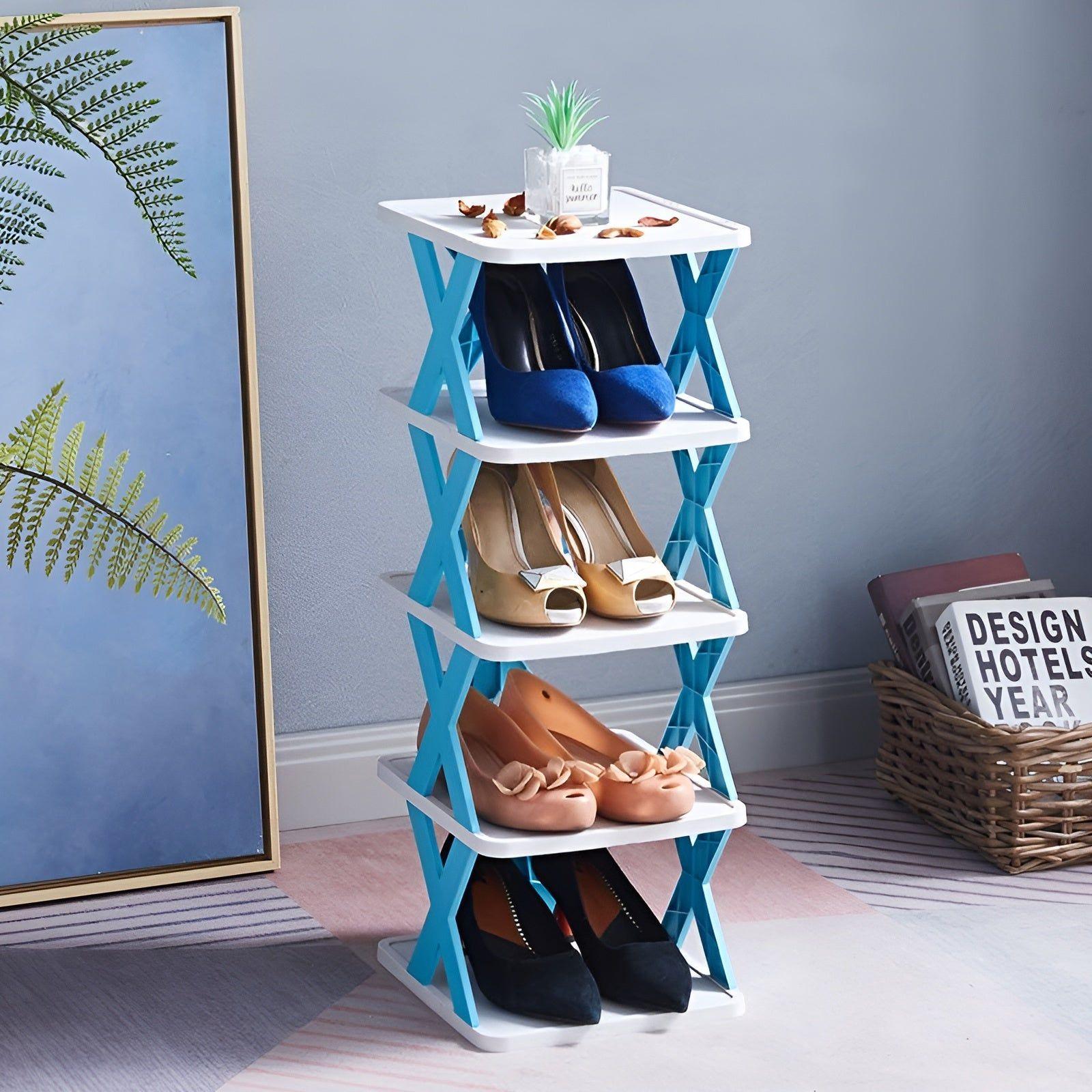 Shoe Rack Foldable Expandable 3-7 Tiers Tool-Free Assembly