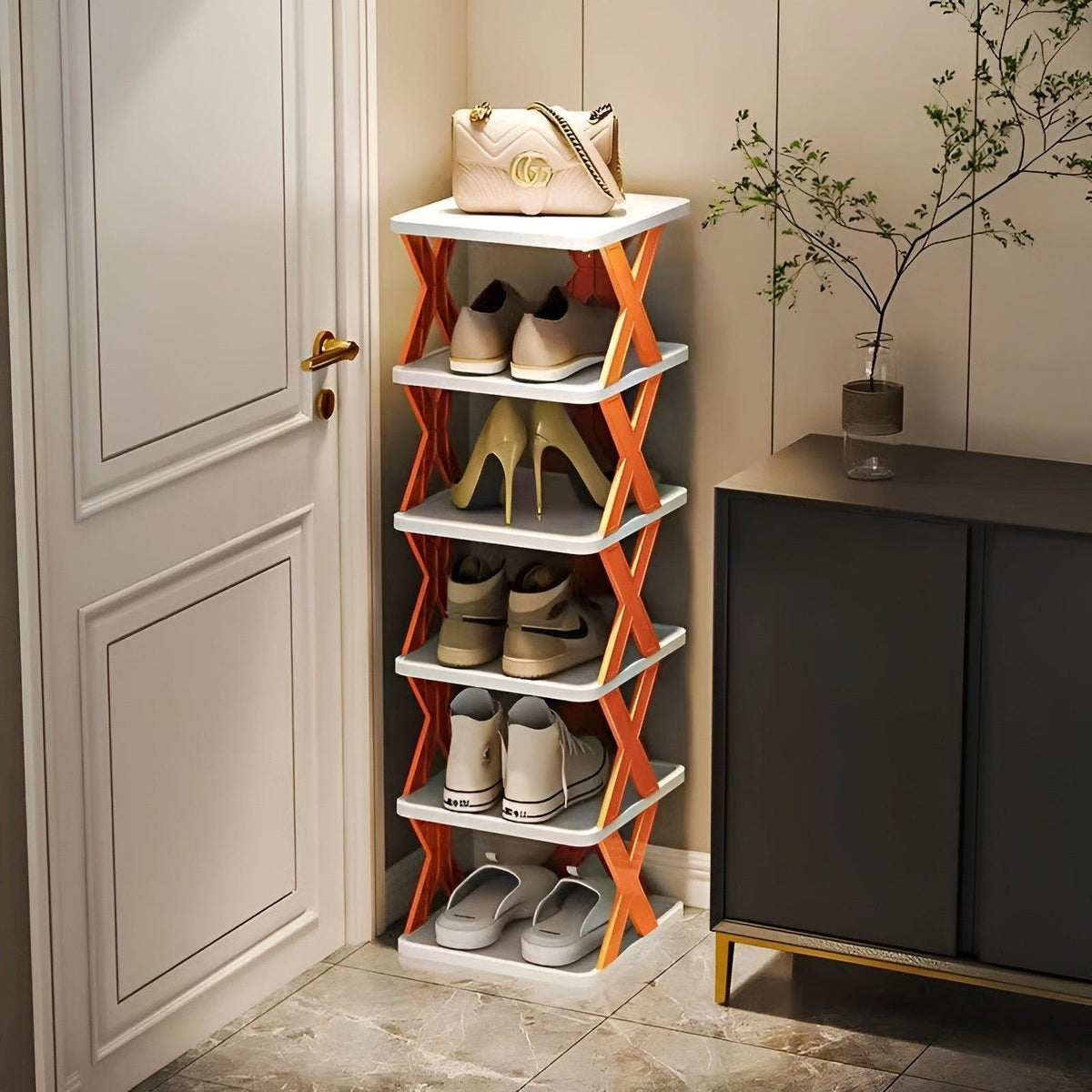 Shoe Rack Foldable Expandable 3-7 Tiers Tool-Free Assembly
