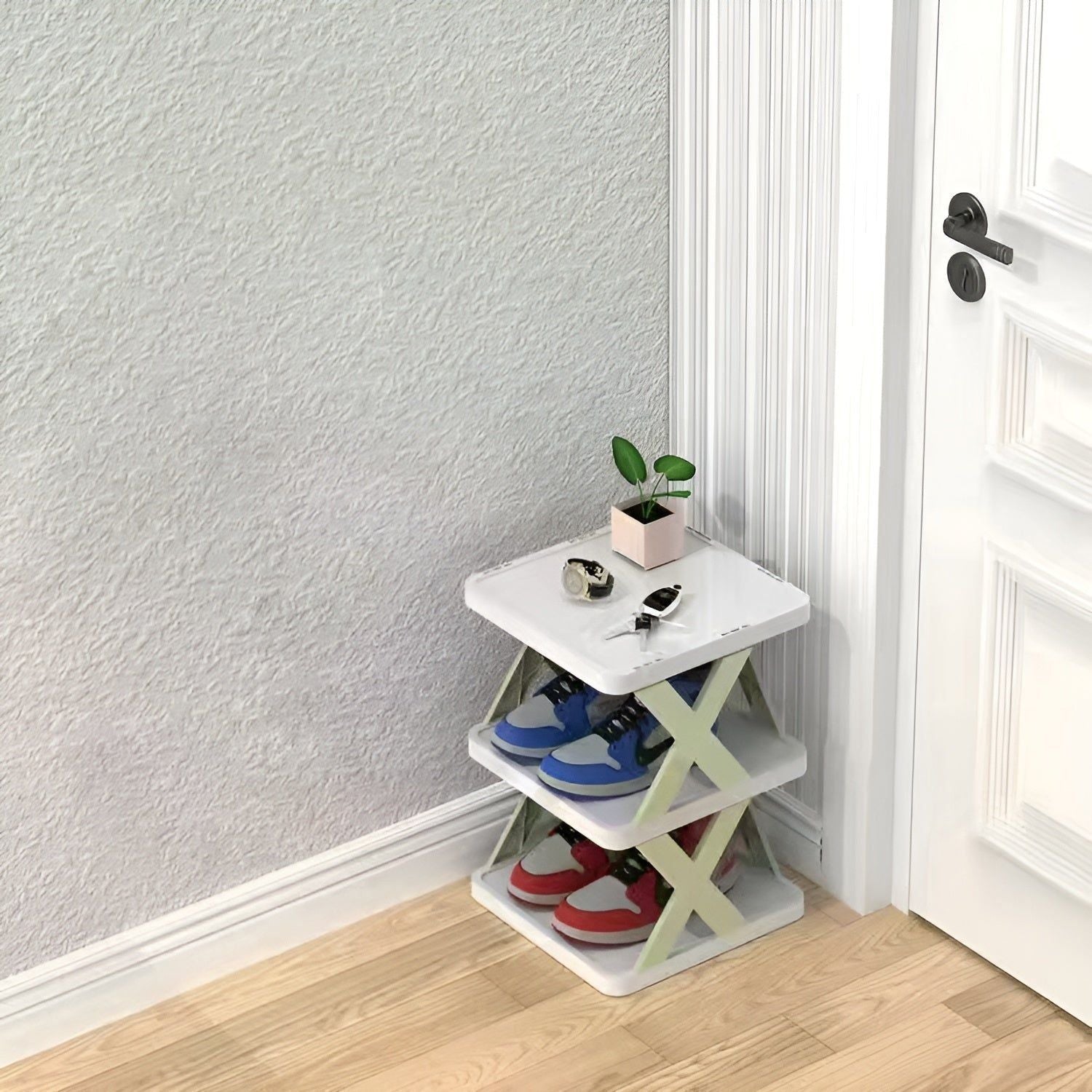 Shoe Rack Foldable Expandable 3-7 Tiers Tool-Free Assembly