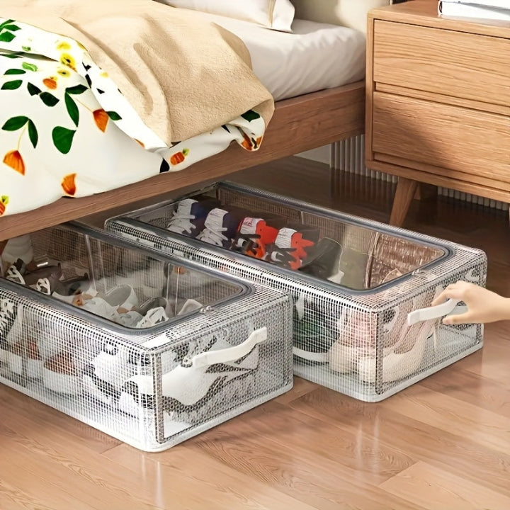 Shoe Storage Box Transparent Front Opening Stackable