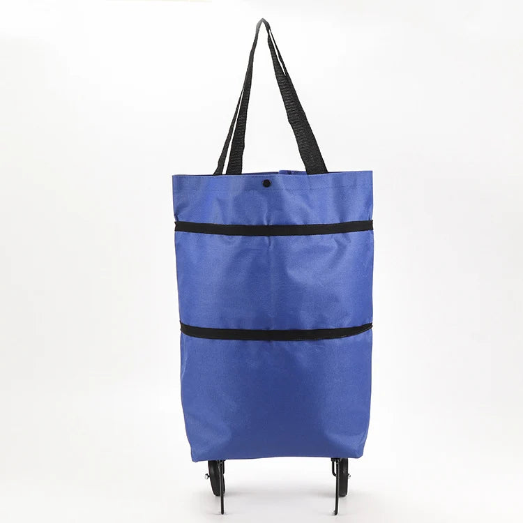 Shopping Bag 2-in-1 Foldable Wheels & Padded Handles