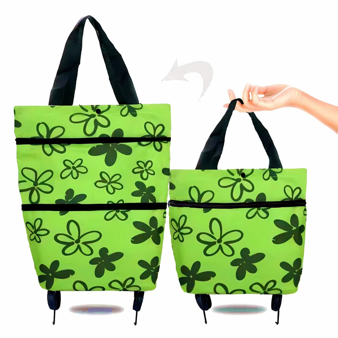 Shopping Trolley Foldable Retractable Wheels 600D Oxford & Metal Frame