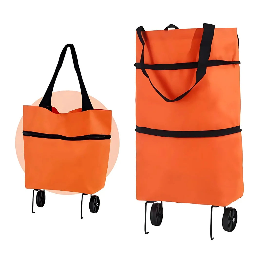 Shopping Trolley Foldable Retractable Wheels 600D Oxford & Metal Frame