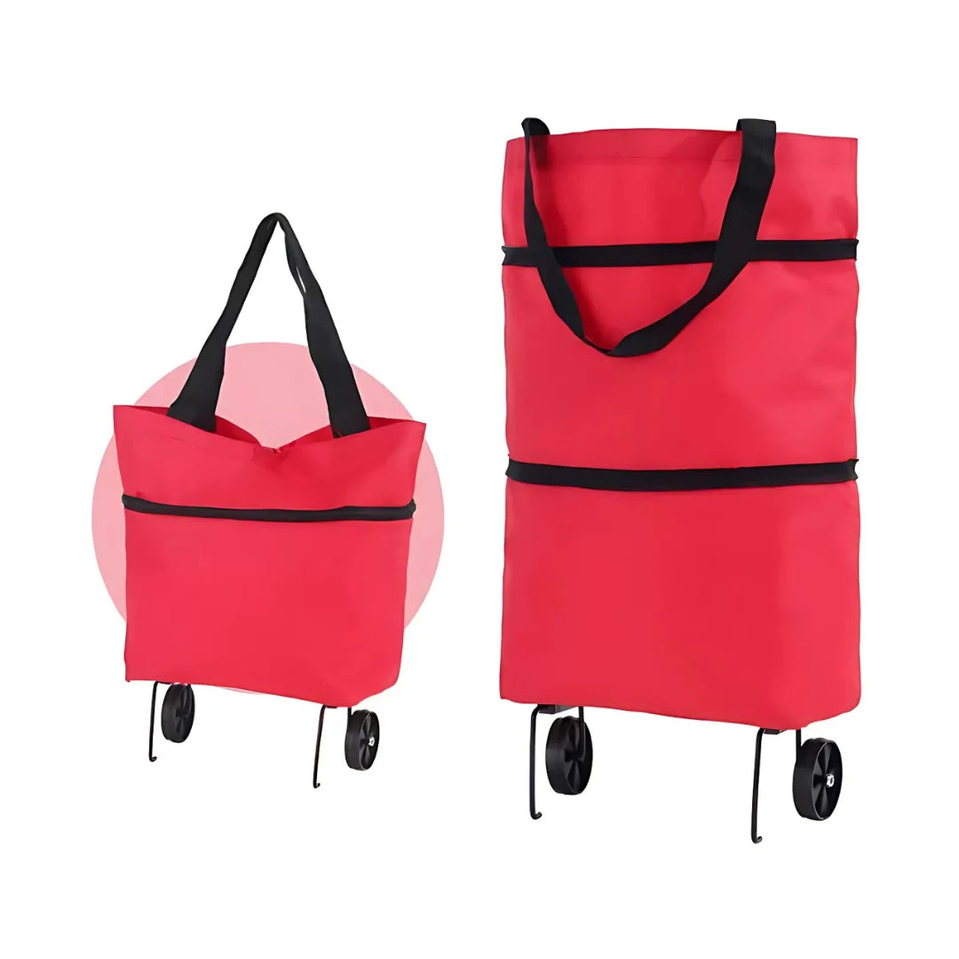 Shopping Trolley Foldable Retractable Wheels 600D Oxford & Metal Frame
