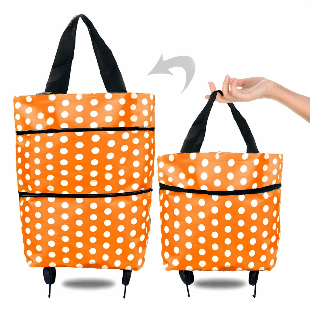 Shopping Trolley Foldable Retractable Wheels 600D Oxford & Metal Frame