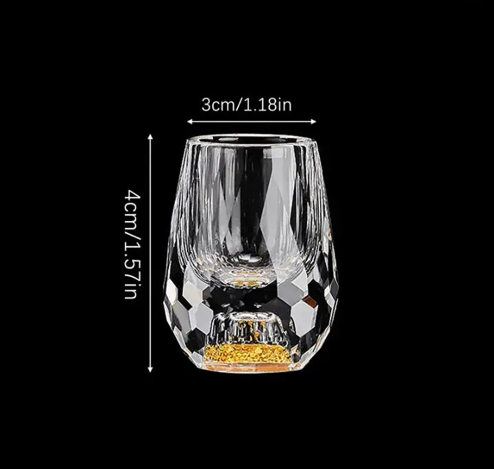 Shot Glass Set Diamond-Cut Crystal Six-Piece
