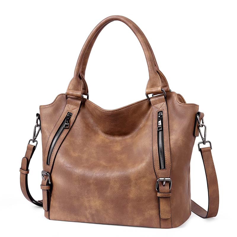 Shoulder Bag Convertible 3-in-1 PU Leather Padded Laptop Compartment