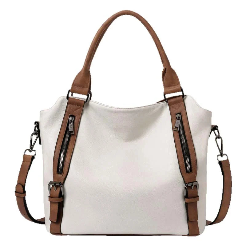 Shoulder Bag Convertible 3-in-1 PU Leather Padded Laptop Compartment