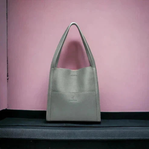 Shoulder Bag Genuine Leather Zipper Closure & Multiple Compartments