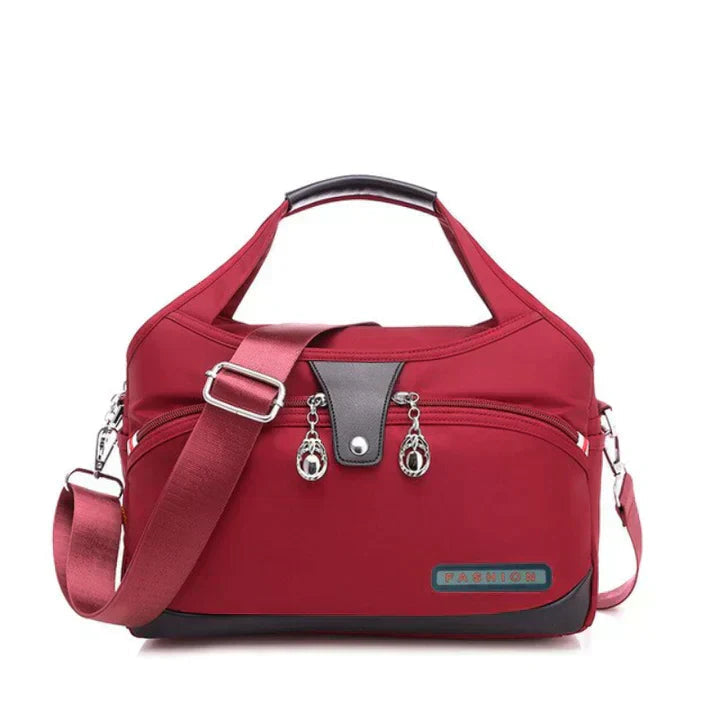 Shoulder Bag Oxford Fabric Multiple Zip Pockets & Adjustable Strap