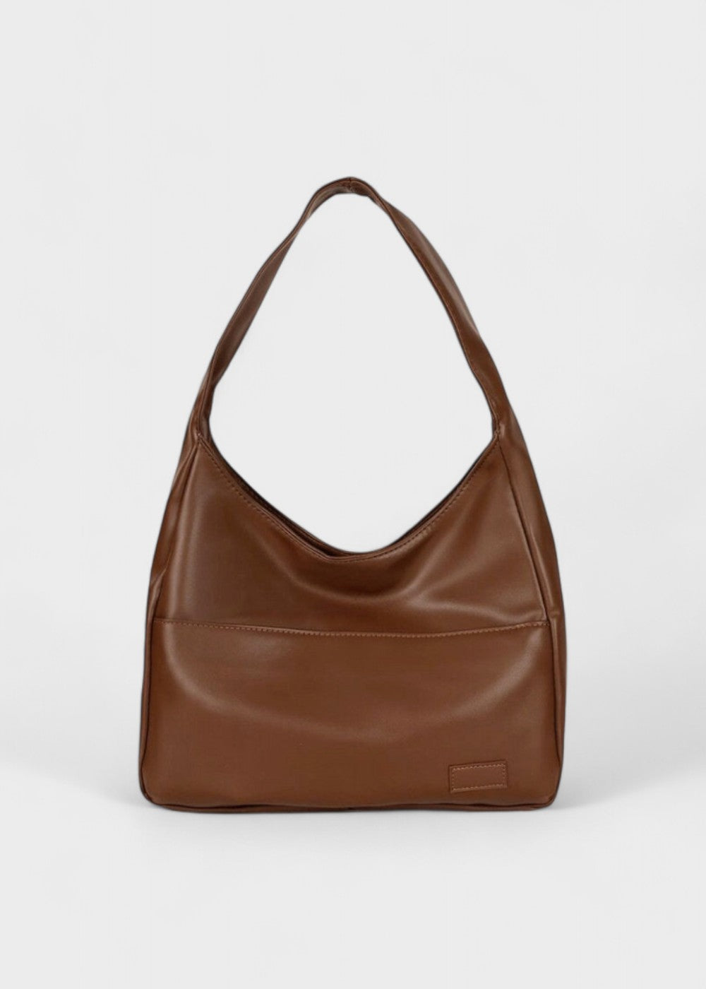 Shoulder Bag Soft Faux Leather Wide Strap Front Pocket