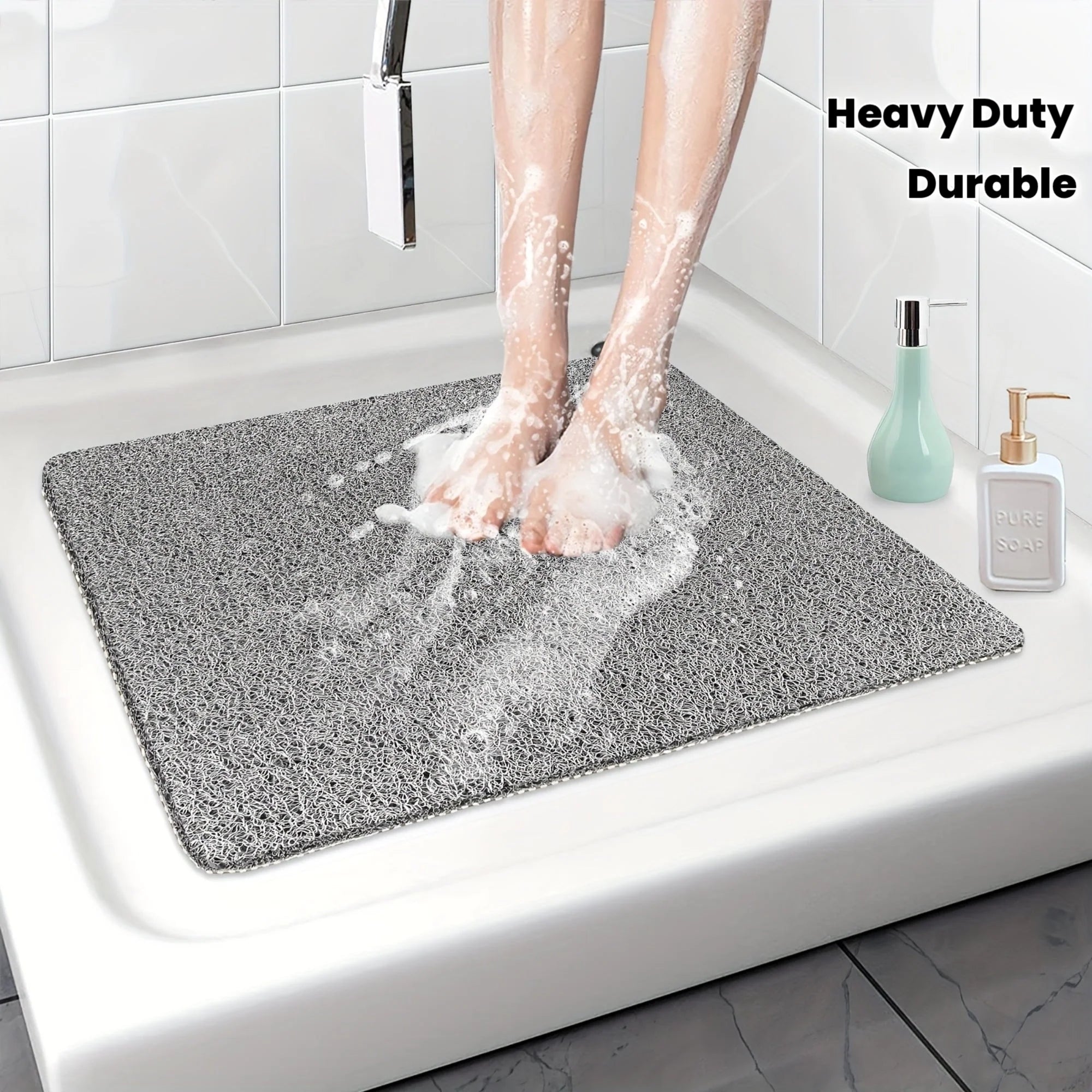 Shower Mat Loofah Texture Anti-Slip & Quick-Drying