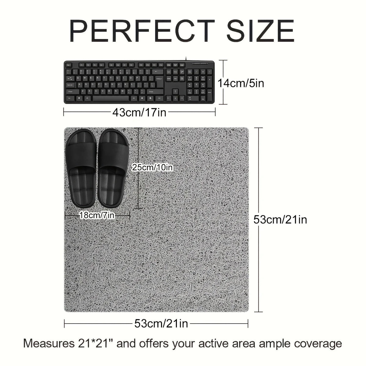 Shower Mat Loofah Texture Anti-Slip & Quick-Drying