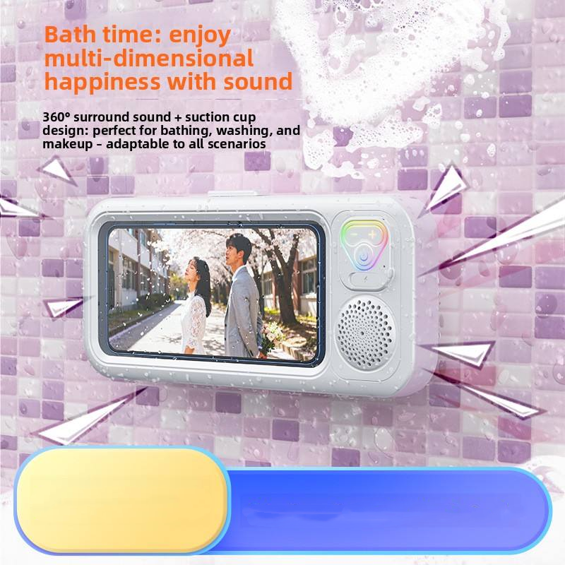 Shower Phone Mount Waterproof Bluetooth Speaker 68-Hour Battery