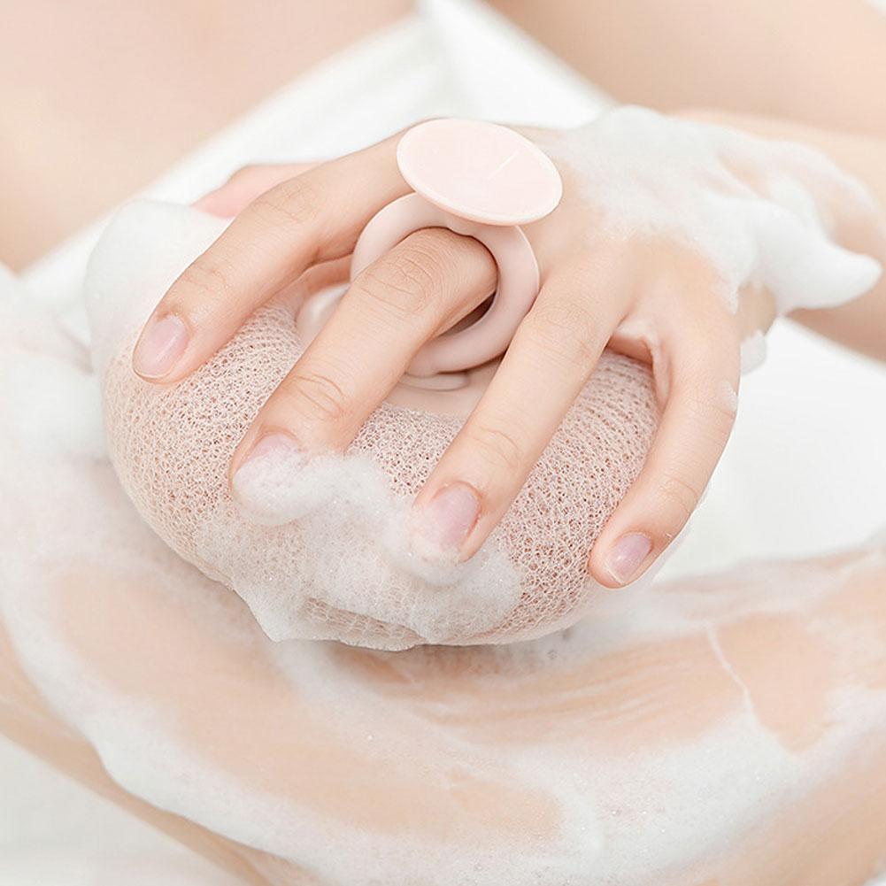 Shower Sponge Massage Nodules Ergonomic Ring Handle Suction Hook