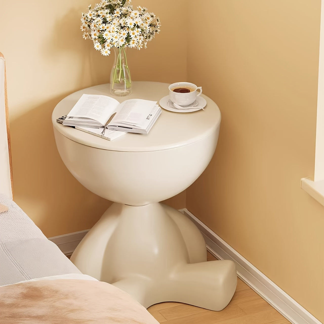 Side Table Bear-Shaped Plastic Lightweight & Easy-Care