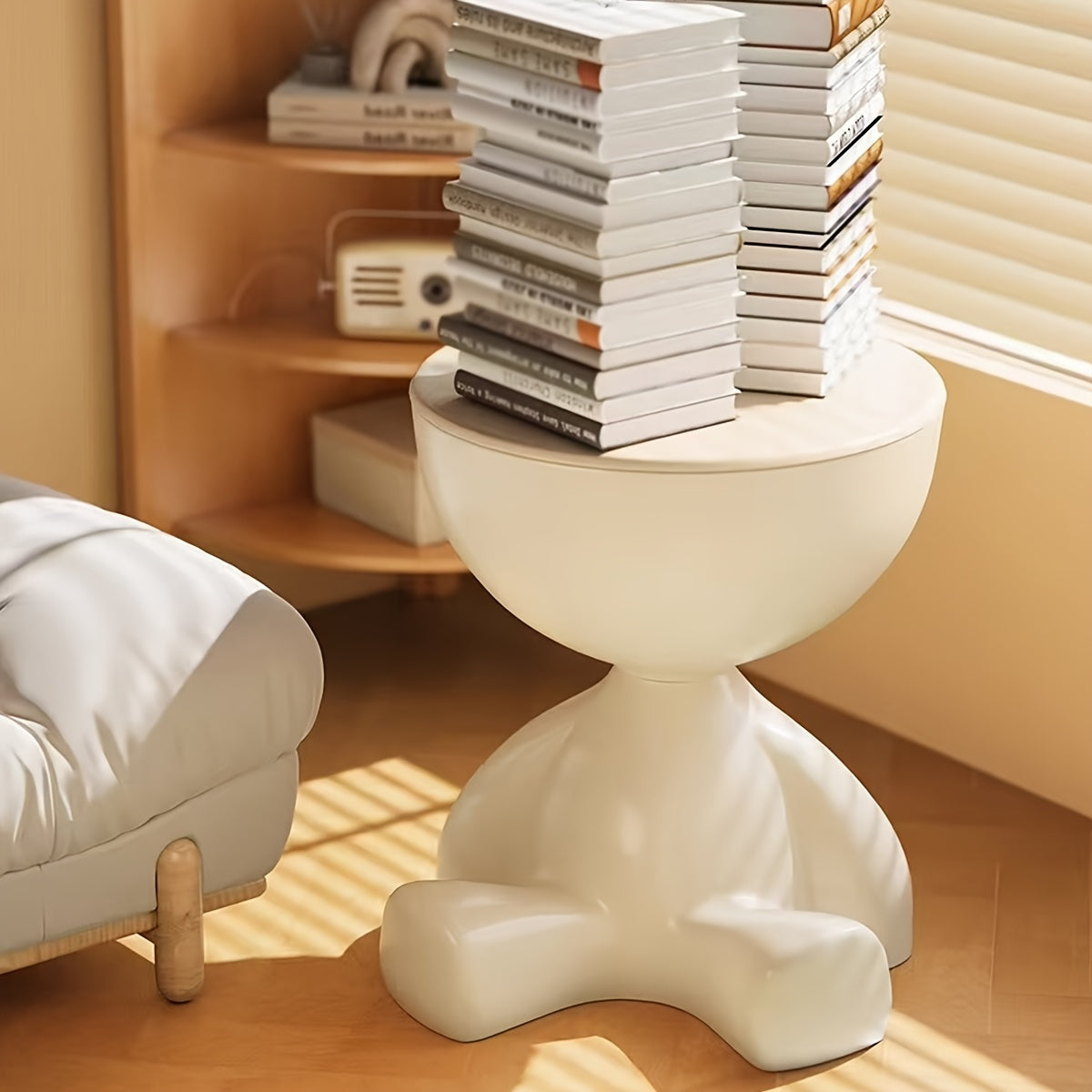 Side Table Bear-Shaped Plastic Lightweight & Easy-Care