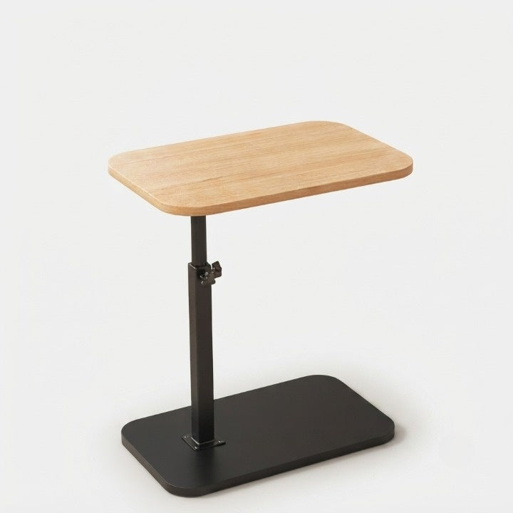 Side Table C-Shape Height-Adjustable Wood Top
