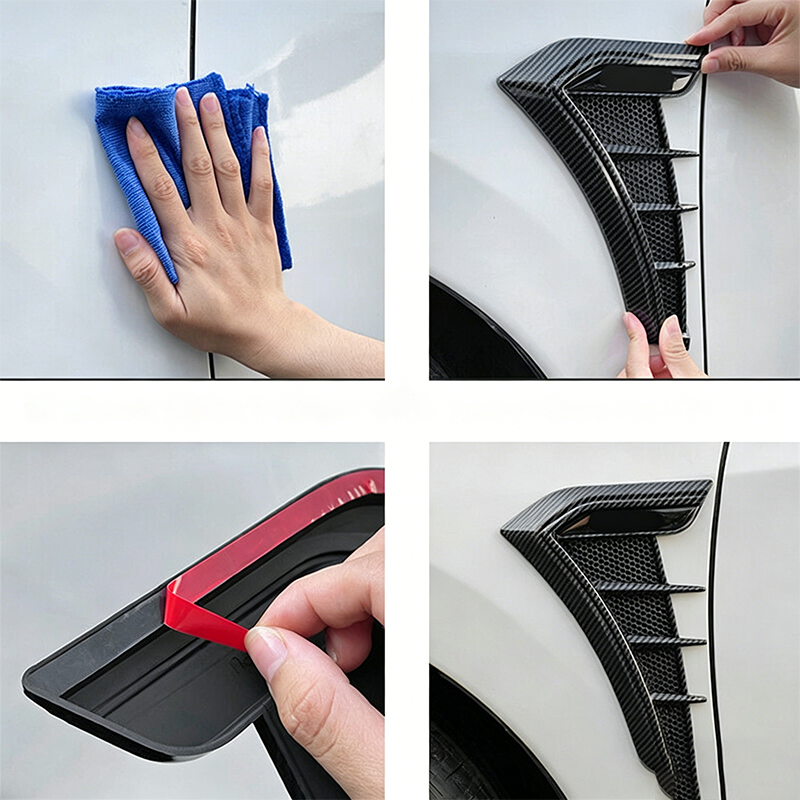 Side Vent Covers Carbon-Look Self-Adhesive & Weatherproof