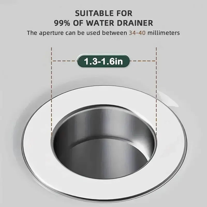 Sink Drain Strainer Pop-Up Stainless Steel Fine Mesh
