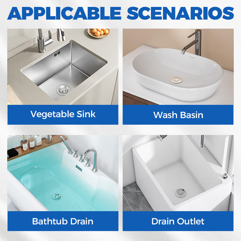Sink Drain Strainer Universal Fit & Tool-Free Easy-Clean