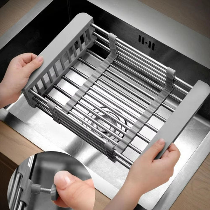 Sink Drying Rack Extendable Stainless Steel Rods