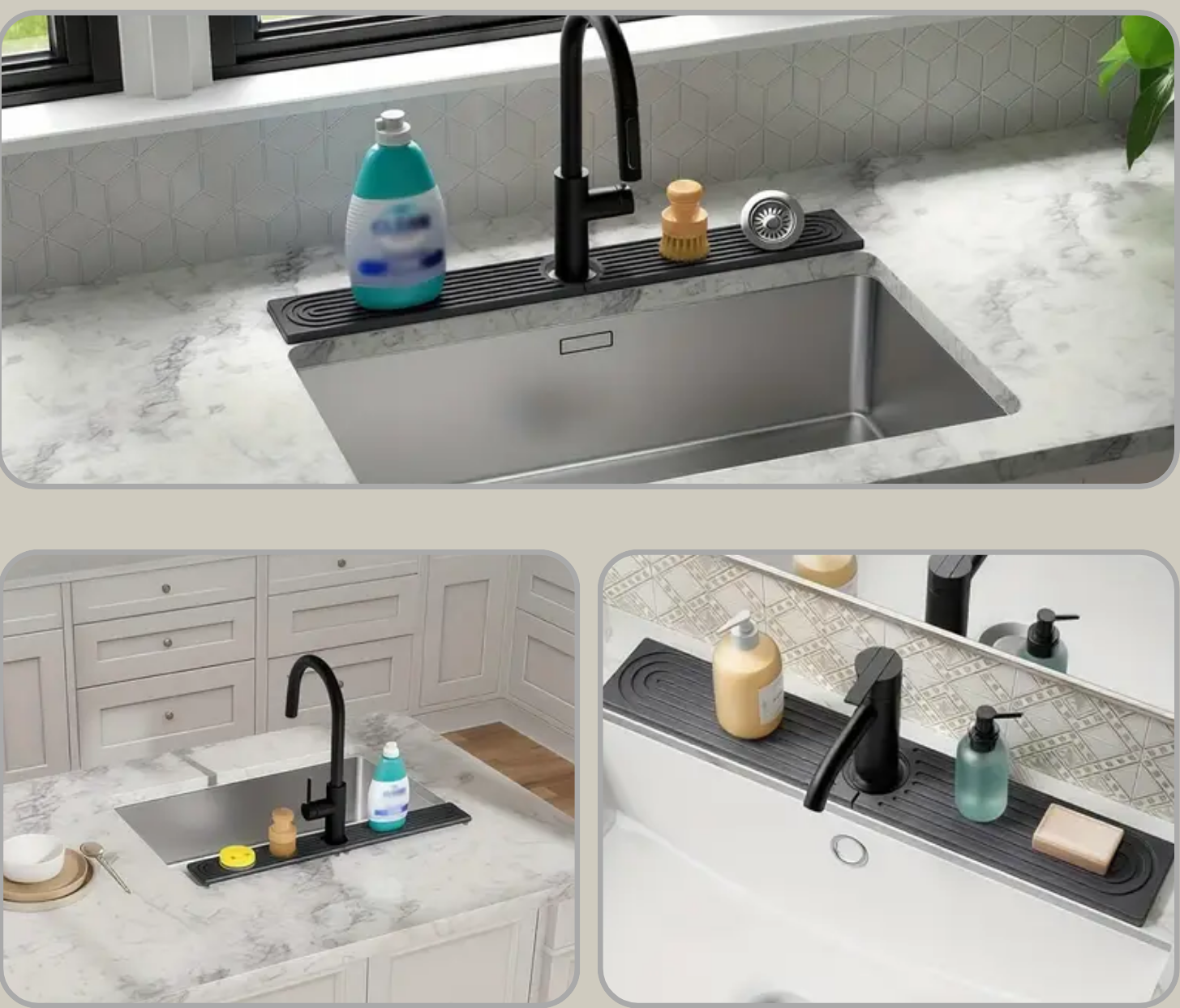 Sink Mat Diatomaceous Earth Instant Absorption Mold-Resistant