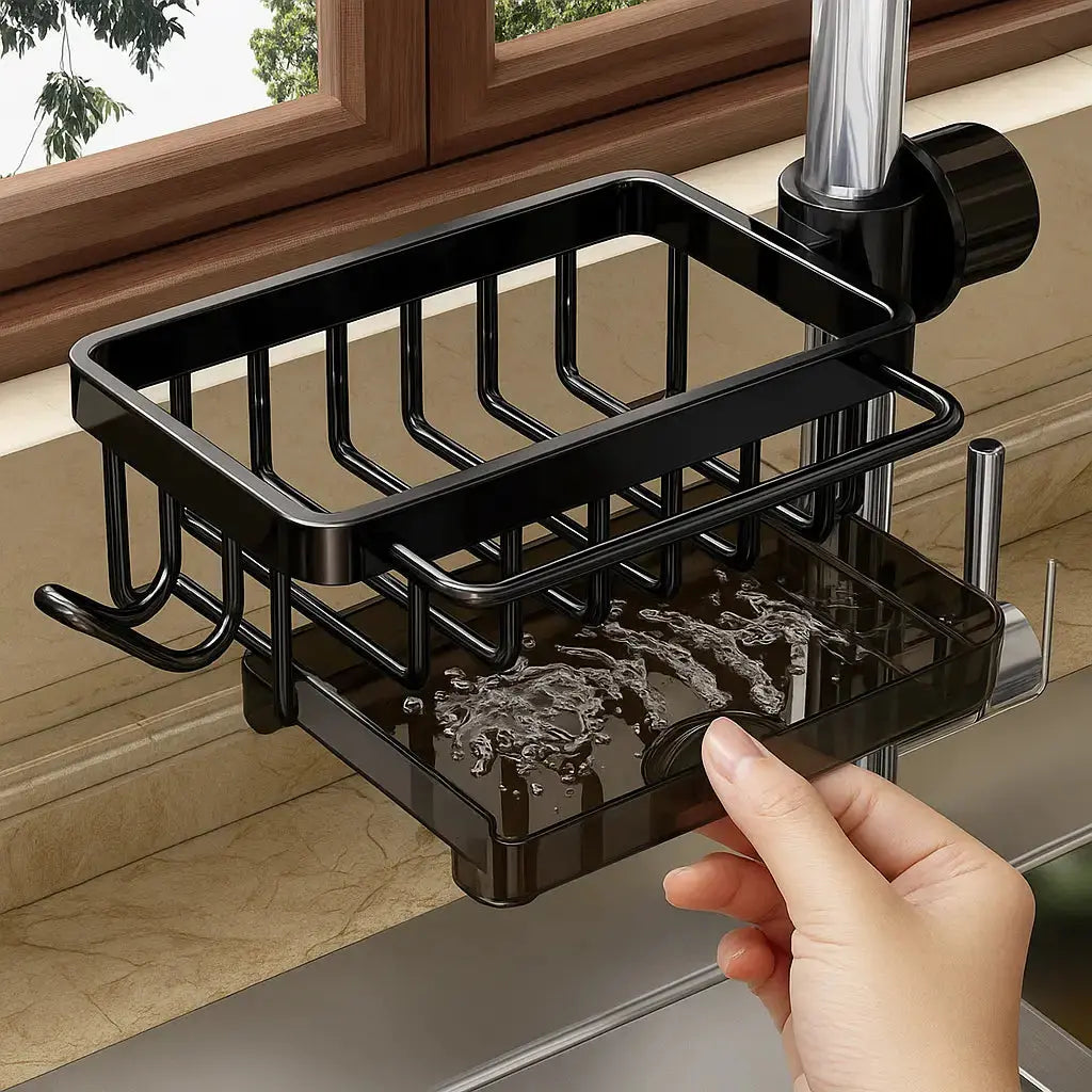 Sink Organizer For Round Faucets Rust-Resistant Aluminum