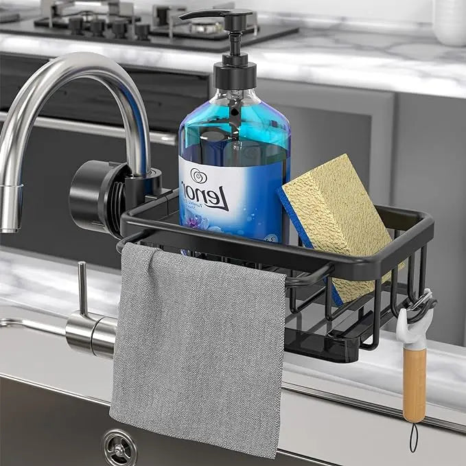 Sink Organizer For Round Faucets Rust-Resistant Aluminum