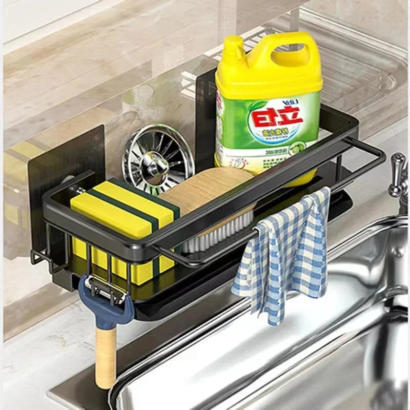 Sink Rack Self-Draining Tool-Free Clamp Rust-Resistant Aluminum