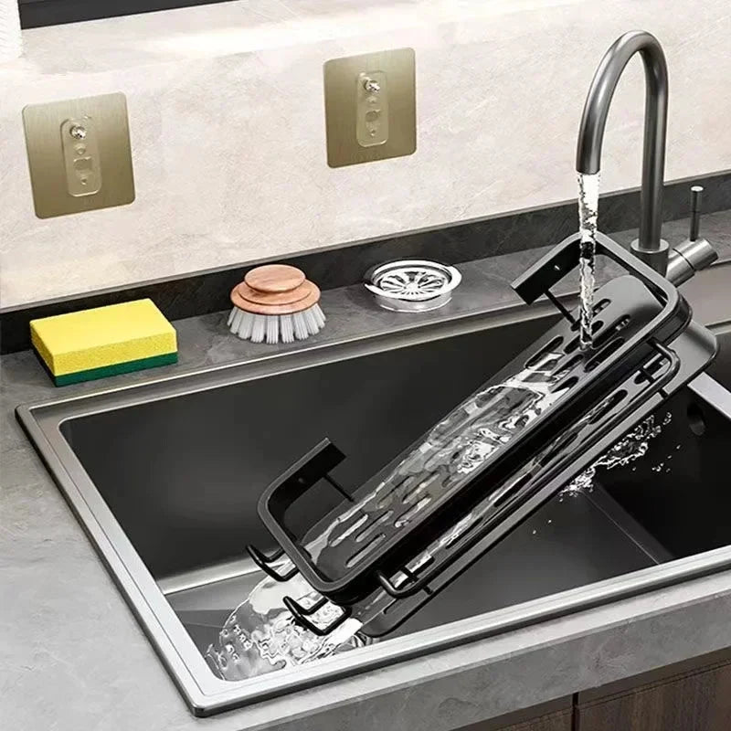 Sink Rack Self-Draining Tool-Free Clamp Rust-Resistant Aluminum