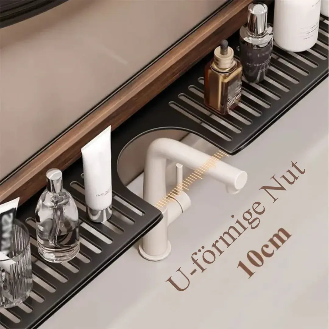 Sink Shelf Walnut Wood Suction Mount