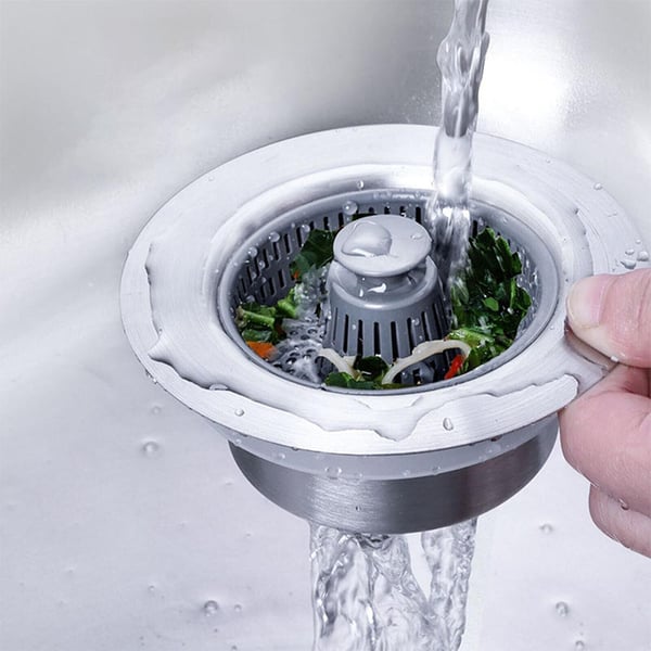 Sink Strainer Push Release Odor Trap Stainless Steel