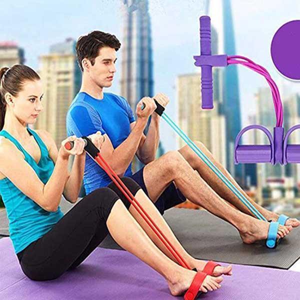 Sit-Up Trainer Elastic Resistance & Foot Pedals
