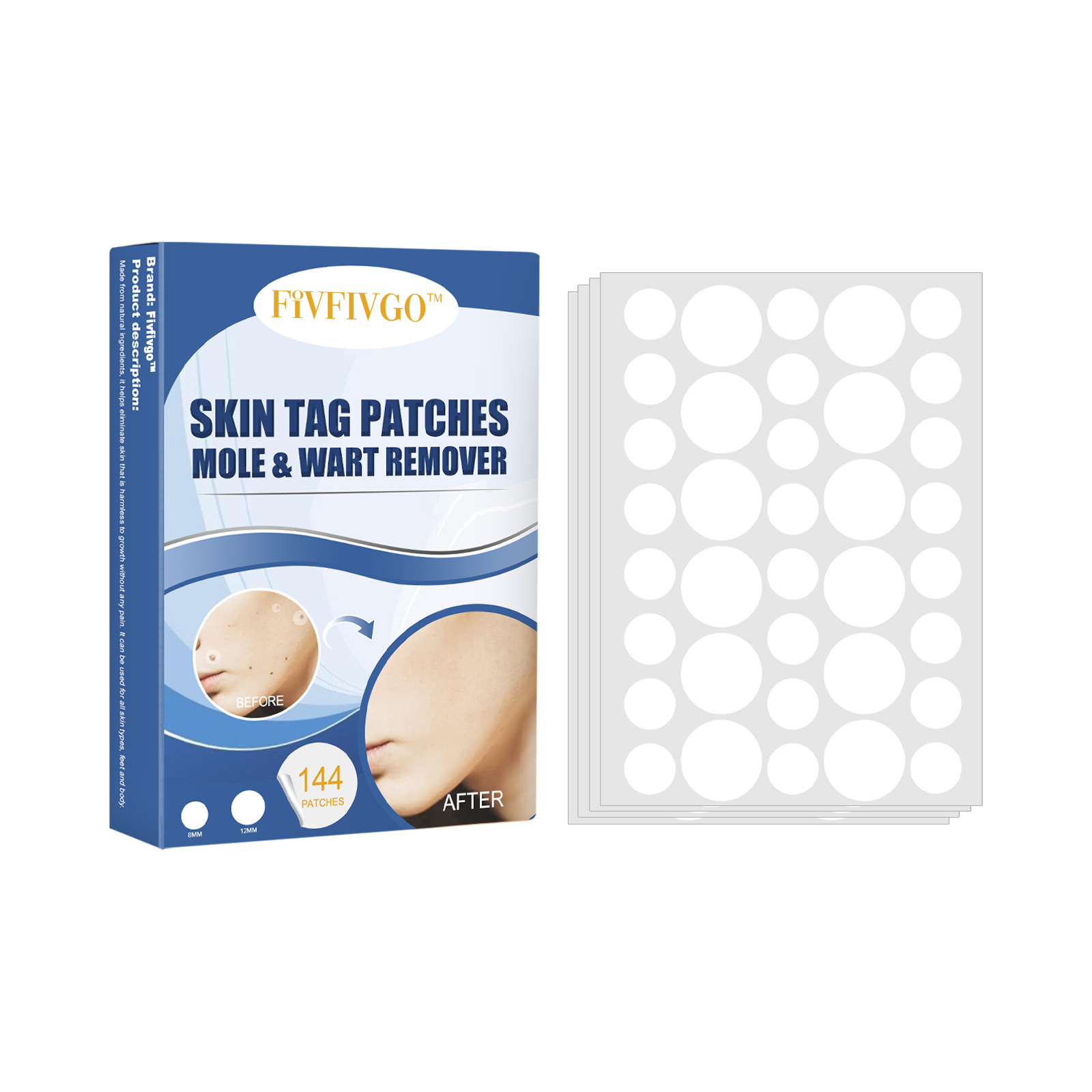 Skin Tag Removal Patches Ultra-Thin Transparent 144 Pack