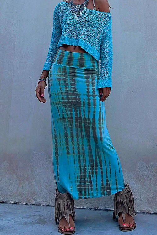 Skirt High-Waisted Tie-Dye Super Soft