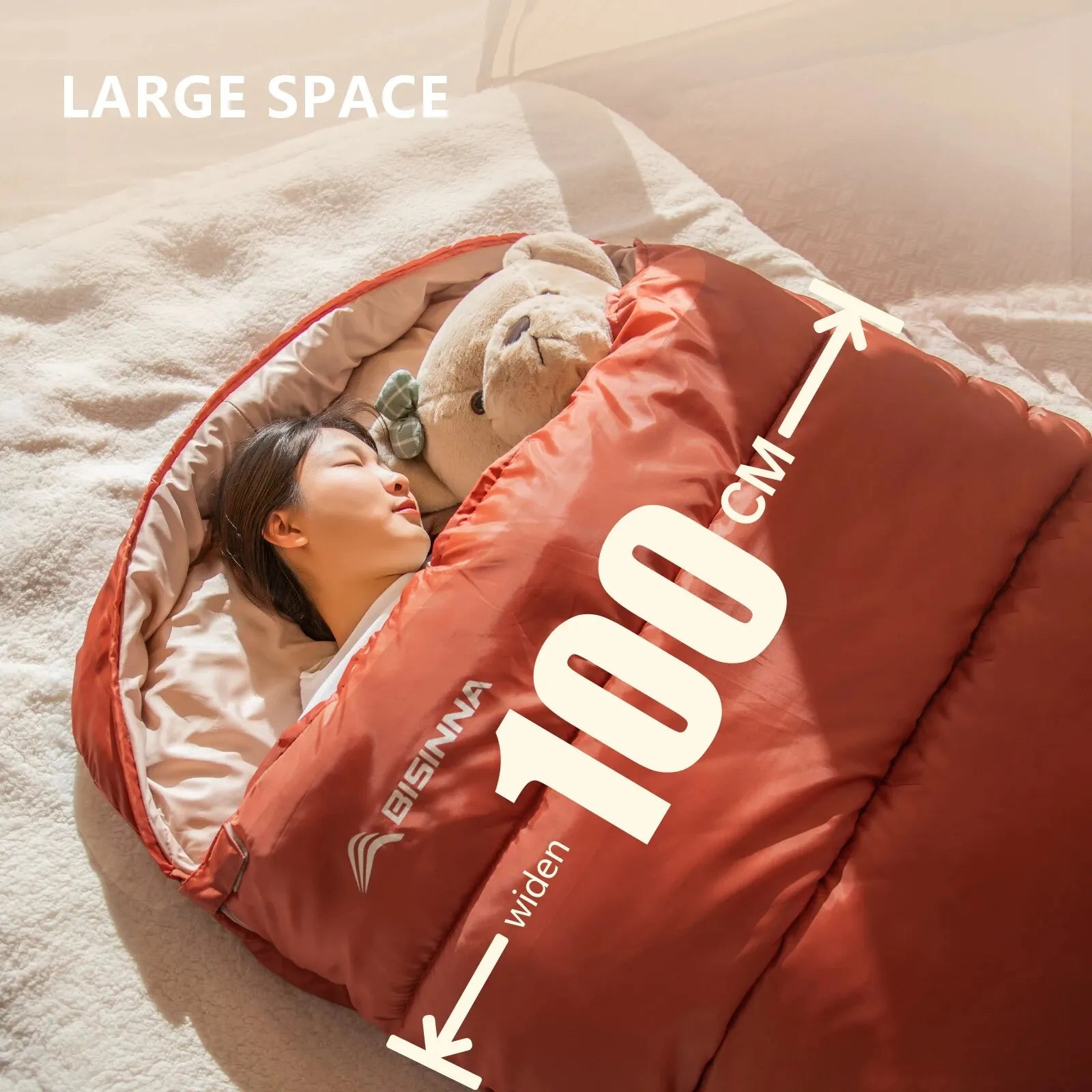 Sleeping Bag 3-Season Cotton Filled Extra Wide
