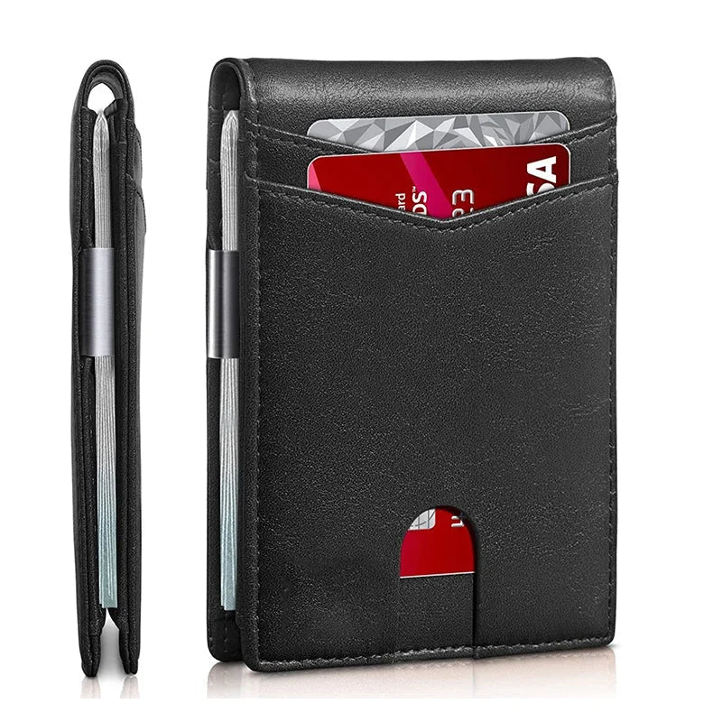Slim Bifold Wallet RFID Blocking Money Clip