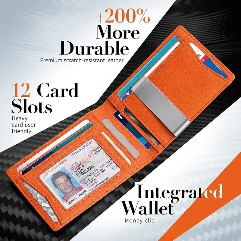 Slim Bifold Wallet RFID Blocking Money Clip